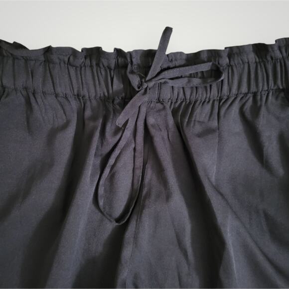 RD Style Black Scalloped Laser Cut Drawstring Shorts Size Small  S Lightweight - Picture 4 of 6